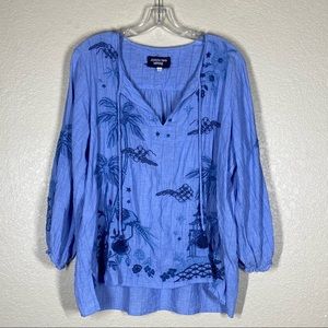 Johnny Was Workshop Tiki Asian Pagoda Top